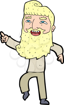 Royalty Free Clipart Image of a Dancing Man With a Beard