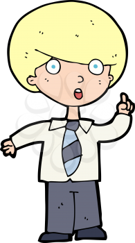 Royalty Free Clipart Image of a Boy with an Idea