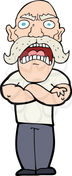 Royalty Free Clipart Image of an Angry Bald Man