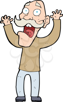 Royalty Free Clipart Image of a Frightened Old Man