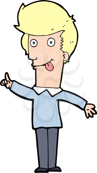 Royalty Free Clipart Image of a Boy with an Idea