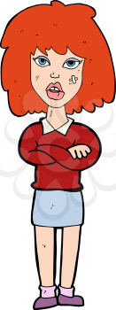 Royalty Free Clipart Image of a Woman Wearing a Bandage