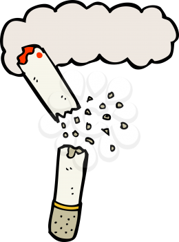 Royalty Free Clipart Image of a Broken Cigarette