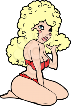Royalty Free Clipart Image of a Pin-Up Girl