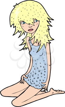 Royalty Free Clipart Image of a Woman in a Nightie