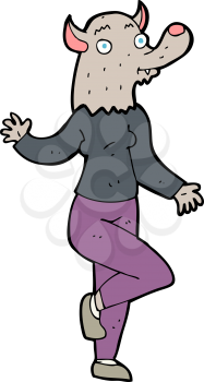 Royalty Free Clipart Image of a Female Werewolf