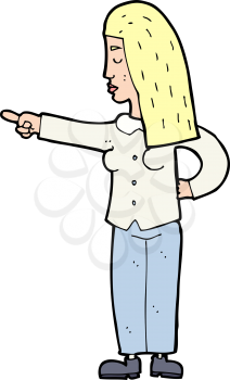 Royalty Free Clipart Image of a Woman Pointing