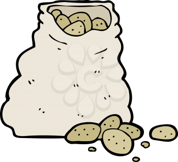Royalty Free Clipart Image of a Sack of Potatoes