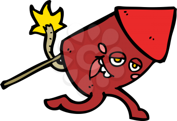 Royalty Free Clipart Image of a Rocket with Legs