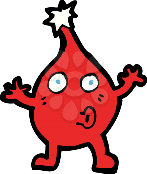 Royalty Free Clipart Image of a Red Creature Whistling