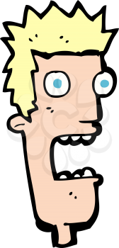 Royalty Free Clipart Image of a Male Head Yelling
