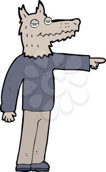 Royalty Free Clipart Image of a Werewolf Pointing