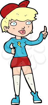 Royalty Free Clipart Image of a Woman Giving a Thumbs Up