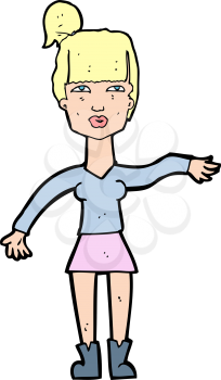 Royalty Free Clipart Image of a Woman With Her Arm Extended