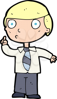 Royalty Free Clipart Image of a Boy Pointing Up