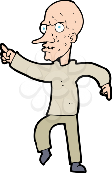 Royalty Free Clipart Image of a Bald Man Dancing