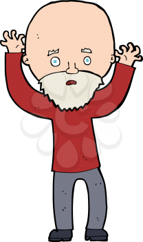 Royalty Free Clipart Image of a Bald Man with Arms Raised