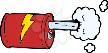 Royalty Free Clipart Image of an Exploding Pop Can