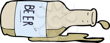 Royalty Free Clipart Image of a Spilled Beer