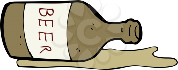 Royalty Free Clipart Image of a Spilled Beer