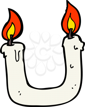 Royalty Free Clipart Image of a U-Shaped Candle