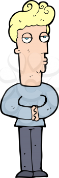 Royalty Free Clipart Image of a Man with Hands Clasped