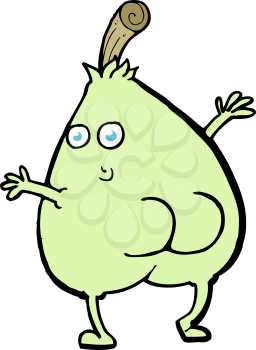 Royalty Free Clipart Image of a Cheeky Pear
