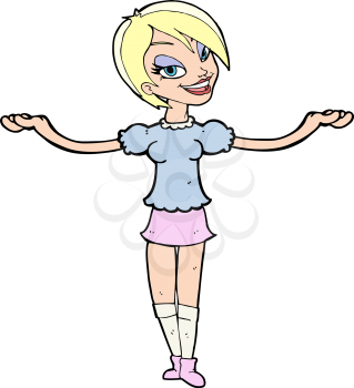 Royalty Free Clipart Image of a Woman with Arms Extended