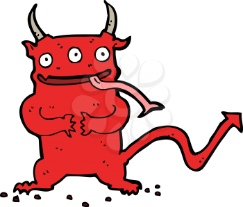 Royalty Free Clipart Image of a Devil Monster