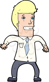 Royalty Free Clipart Image of a Nervous Man