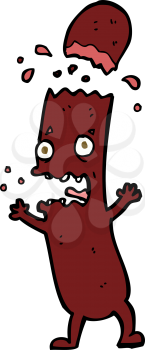 Royalty Free Clipart Image of a Sausage Character
