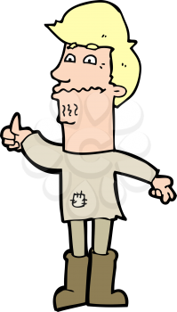 Royalty Free Clipart Image of a Man Hitch Hiking