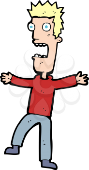 Royalty Free Clipart Image of a Scared Man