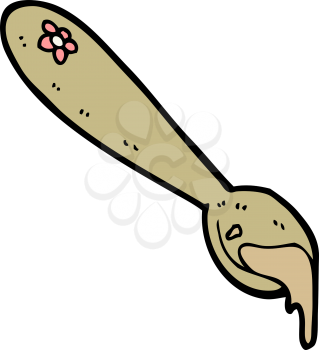 Royalty Free Clipart Image of a Spoon Dripping