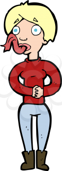Royalty Free Clipart Image of a Woman with a Serpent Tongue