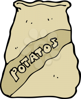 Royalty Free Clipart Image of a Bag of Potatoes