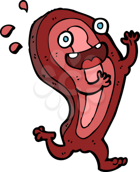 Royalty Free Clipart Image of a Piece of Meat Running