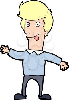 Royalty Free Clipart Image of a Man Sticking Out His Tongue