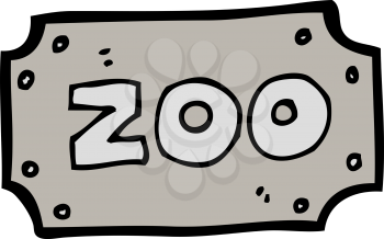 Royalty Free Clipart Image of a Zoo Sign