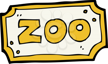 Royalty Free Clipart Image of a Zoo Sign