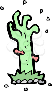Royalty Free Clipart Image of a Hand Coming Out of the Ground