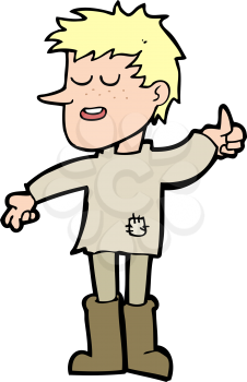 Royalty Free Clipart Image of a Poor Boy