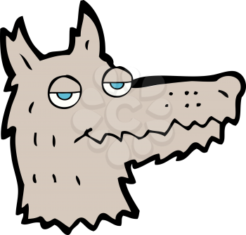 Royalty Free Clipart Image of a Wolf Head