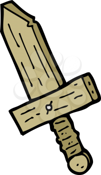 Royalty Free Clipart Image of a Wooden Sword