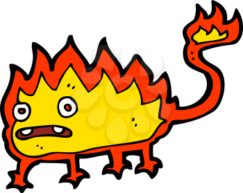Royalty Free Clipart Image of a Creature on Fire