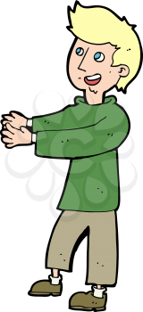 Royalty Free Clipart Image of a Boy Clapping