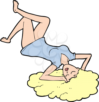 Royalty Free Clipart Image of a Woman Laying on the Floor