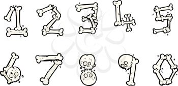 Royalty Free Clipart Image of Bone Numbers