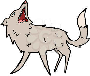 Royalty Free Clipart Image of a Snapping Wolf