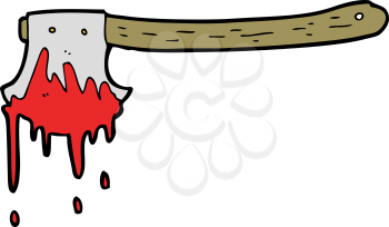 Royalty Free Clipart Image of a Bloody Axe
